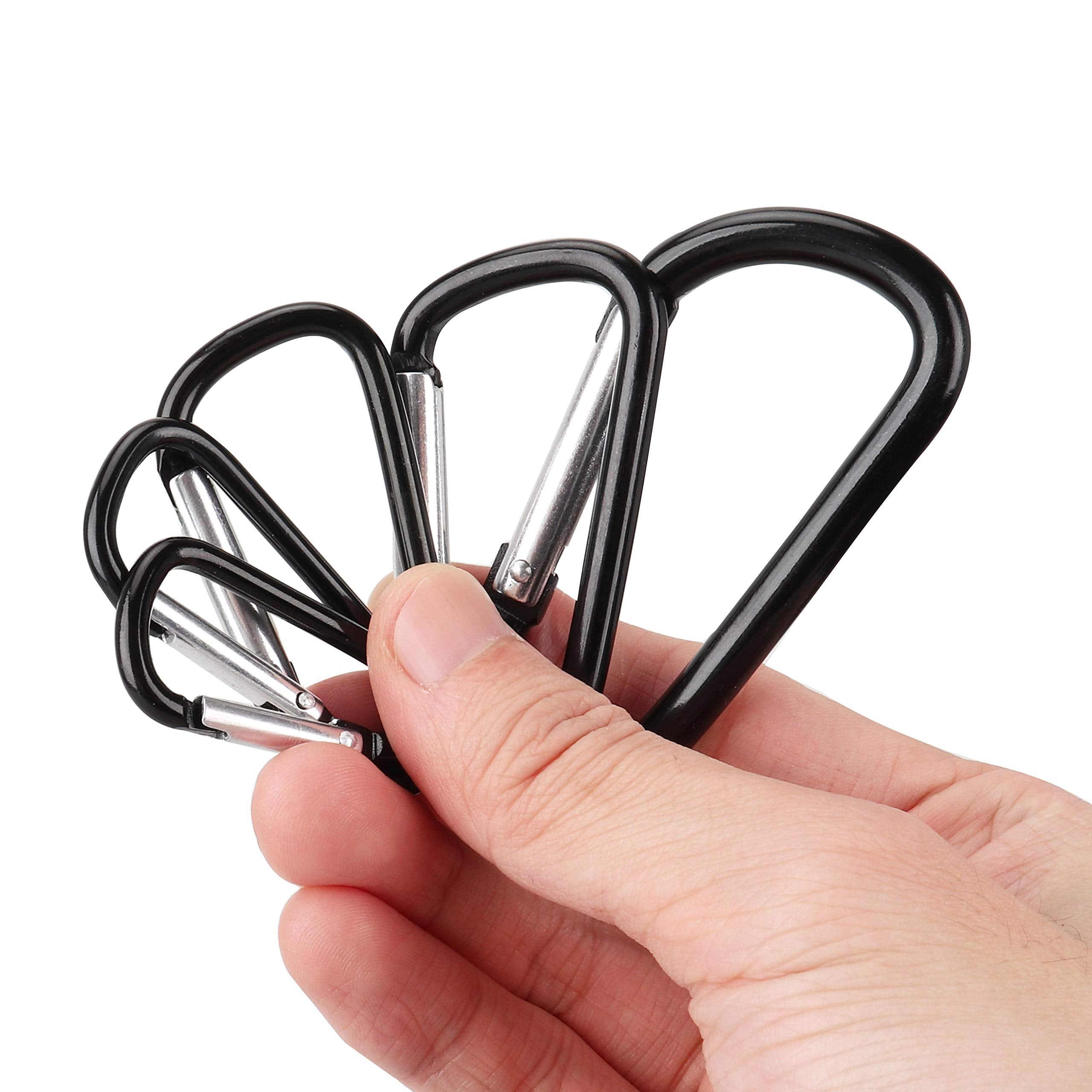 Swatom Aluminum Carabiner Clip 1.5 Carabiners Keychain Snap Hook Keyring(10 Pcs)