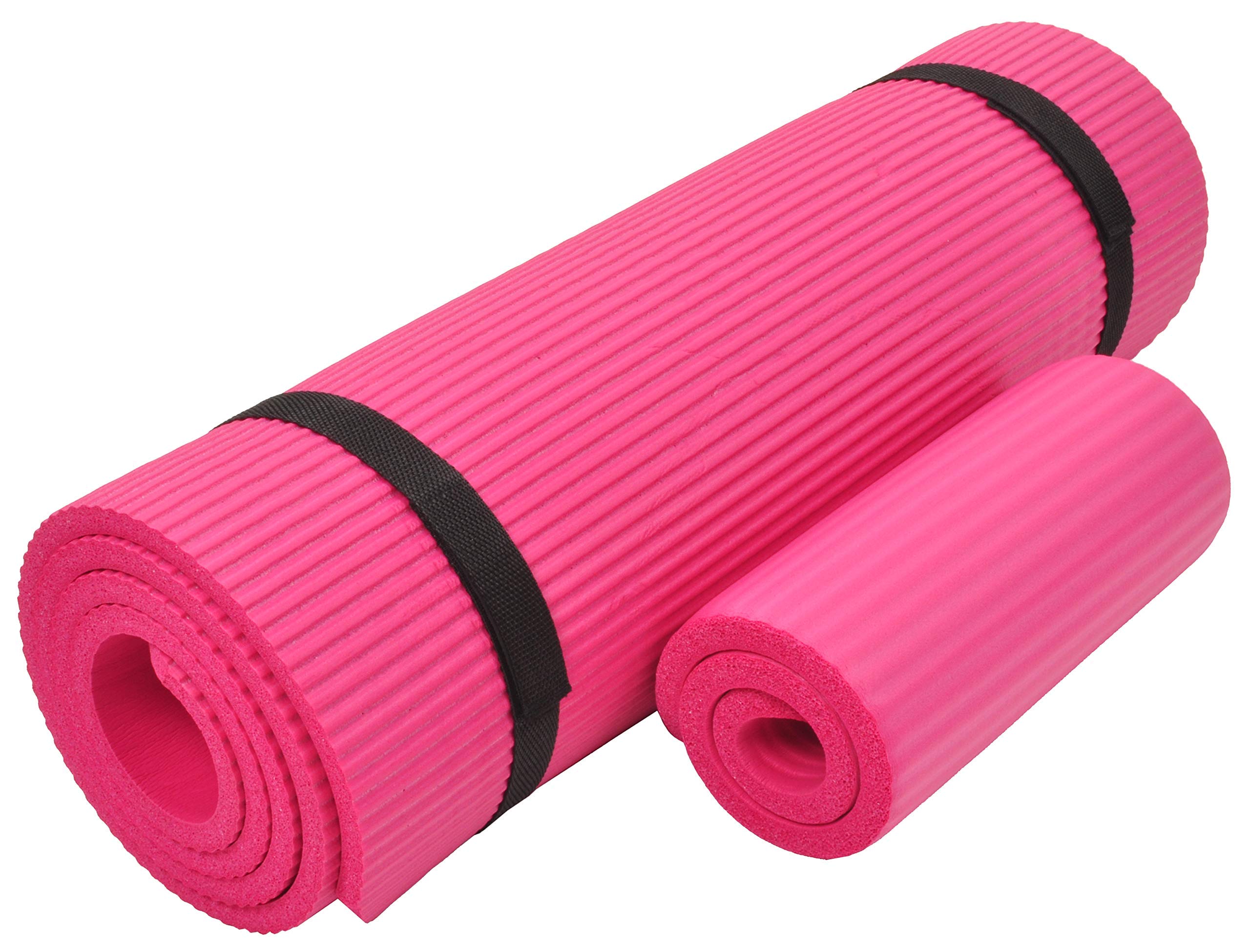 Balancefrom Goyoga+ All-Purpose 1/2-Inch Extra Thick High Density Anti-Tear Exercise Yoga Mat And Knee Pad With Carrying Strap (
