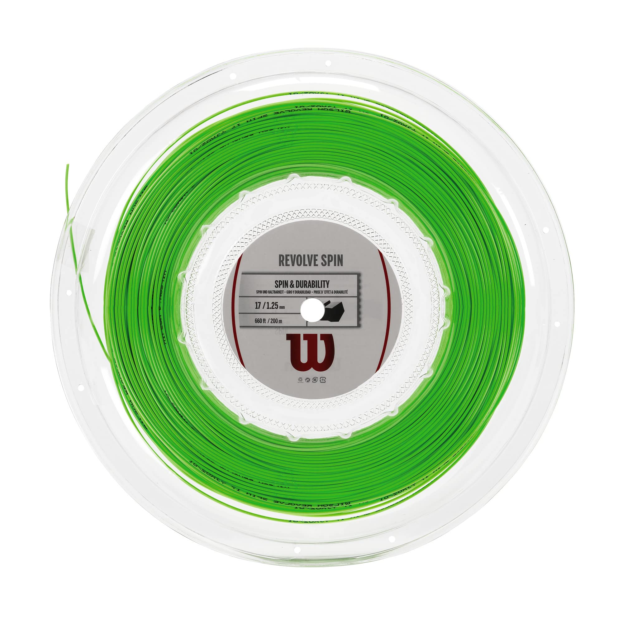 Wilson Revolve Spin 17 Tennis String - 200M Reel, Green