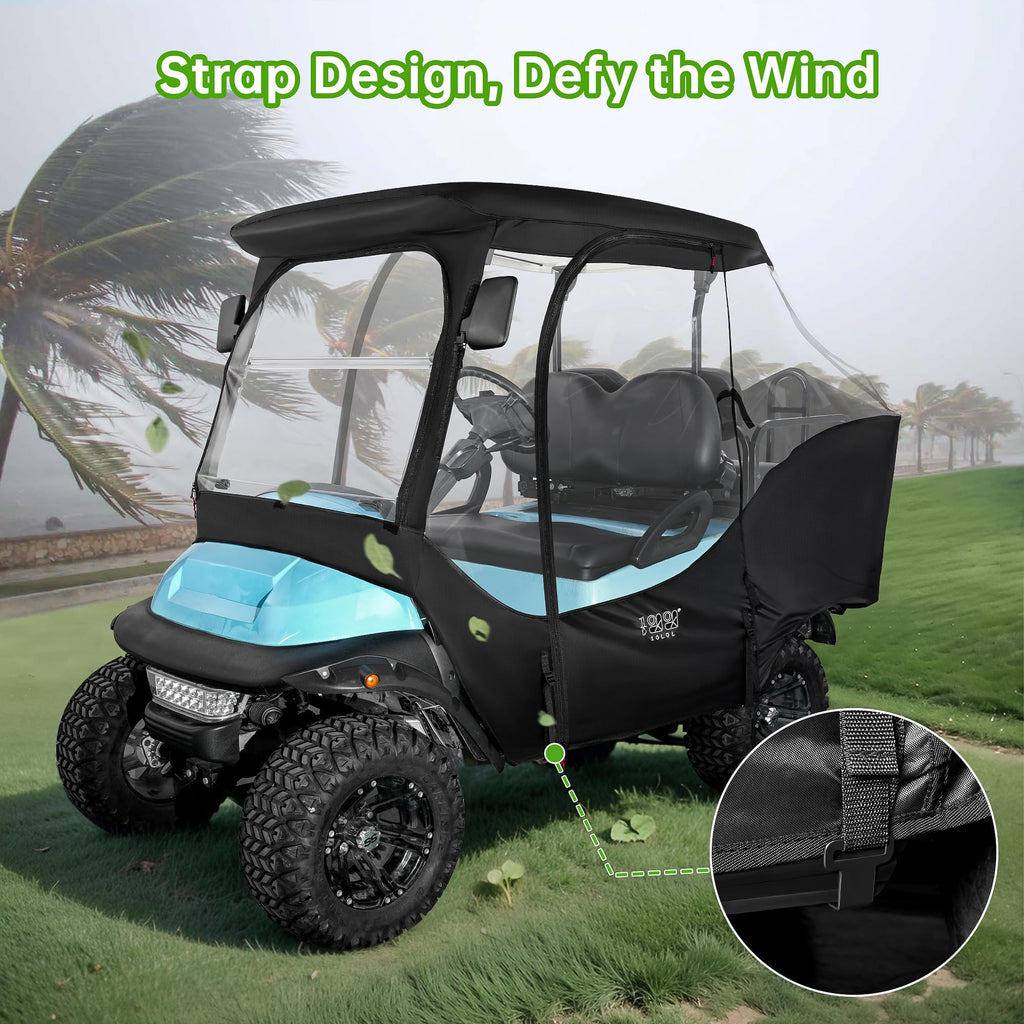 10L0L 4-Passengers Golf Cart Driving Enclosure For Club Car Precedent, Clear Window Rain Cover All Weather Waterproof Windproof