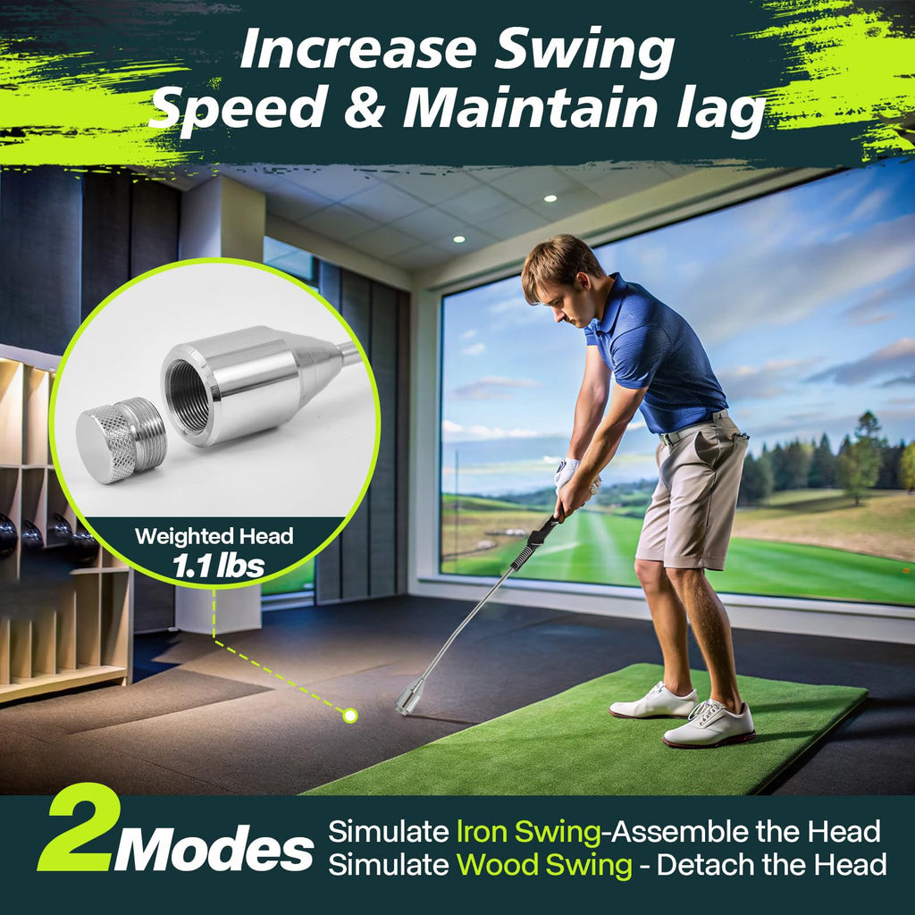 KALAUTO Weighted Golf Swing Trainer & Grip Trainer,Golf Swing Training Aid,Golf Grip Trainer for Indoor Practice,Warm-up,Stretch