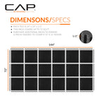 Cap Barbell 1/2-Inch Interlocking Eva Foam Exercise Puzzle Mats - 3 Pack | 24'' X 24'' X 1/2'' | T Pattern - Black