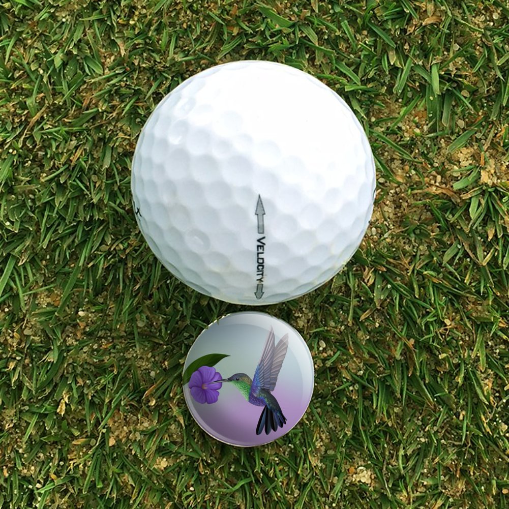 Graphics & More Hummingbird Crowned Woodnymph Purple Violet Golf Hat Clip With Magnetic Ball Marker
