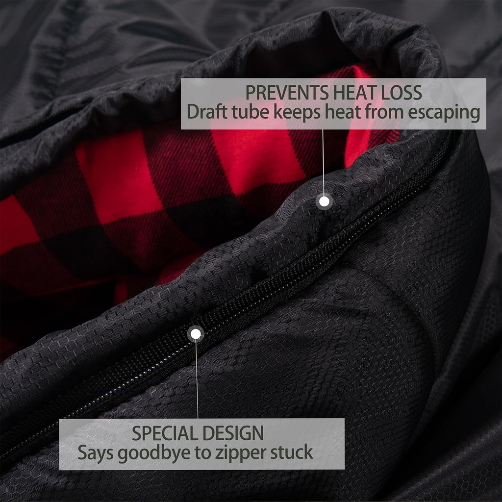 Hizynice Sleeping Bag Zero Degree Sleeping Bags For Adults Big And Tall Winter Cold Weather Camping Xxl Extra Large Wide,Black L