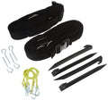 Park & Sun Sports Adjustable Outdoor Volleyball Boundary Webbing With Ground Stakes: 2'' Wide Court Line Marker, Black (Bc-Web-2