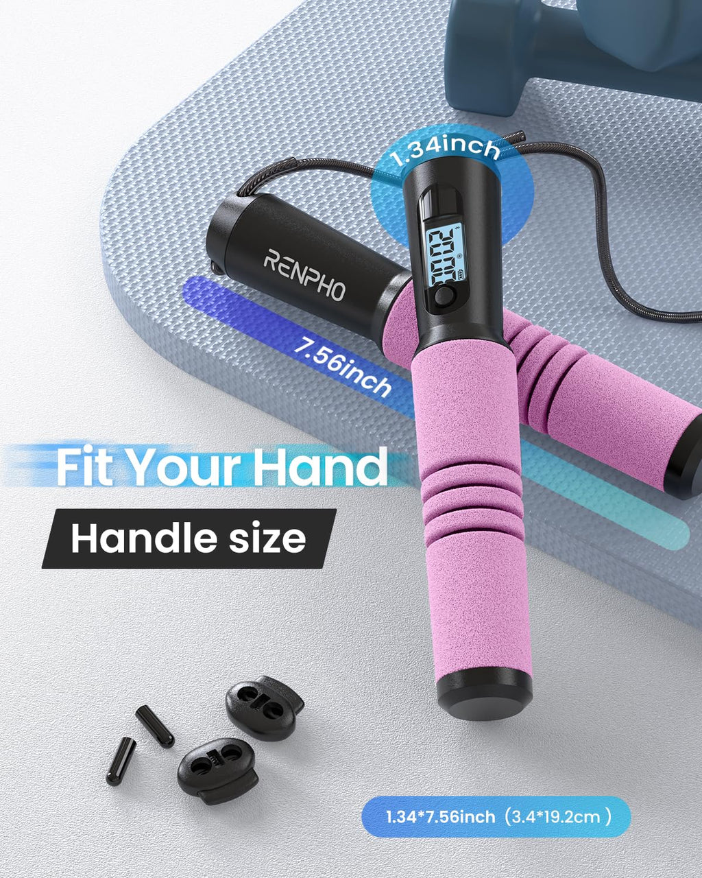 Renpho Smart Jump Rope With Counter, Fitness Skipping Rope With App Data Analysis, Workout Jump Ropes For Home Gym, Crossfit, Ju