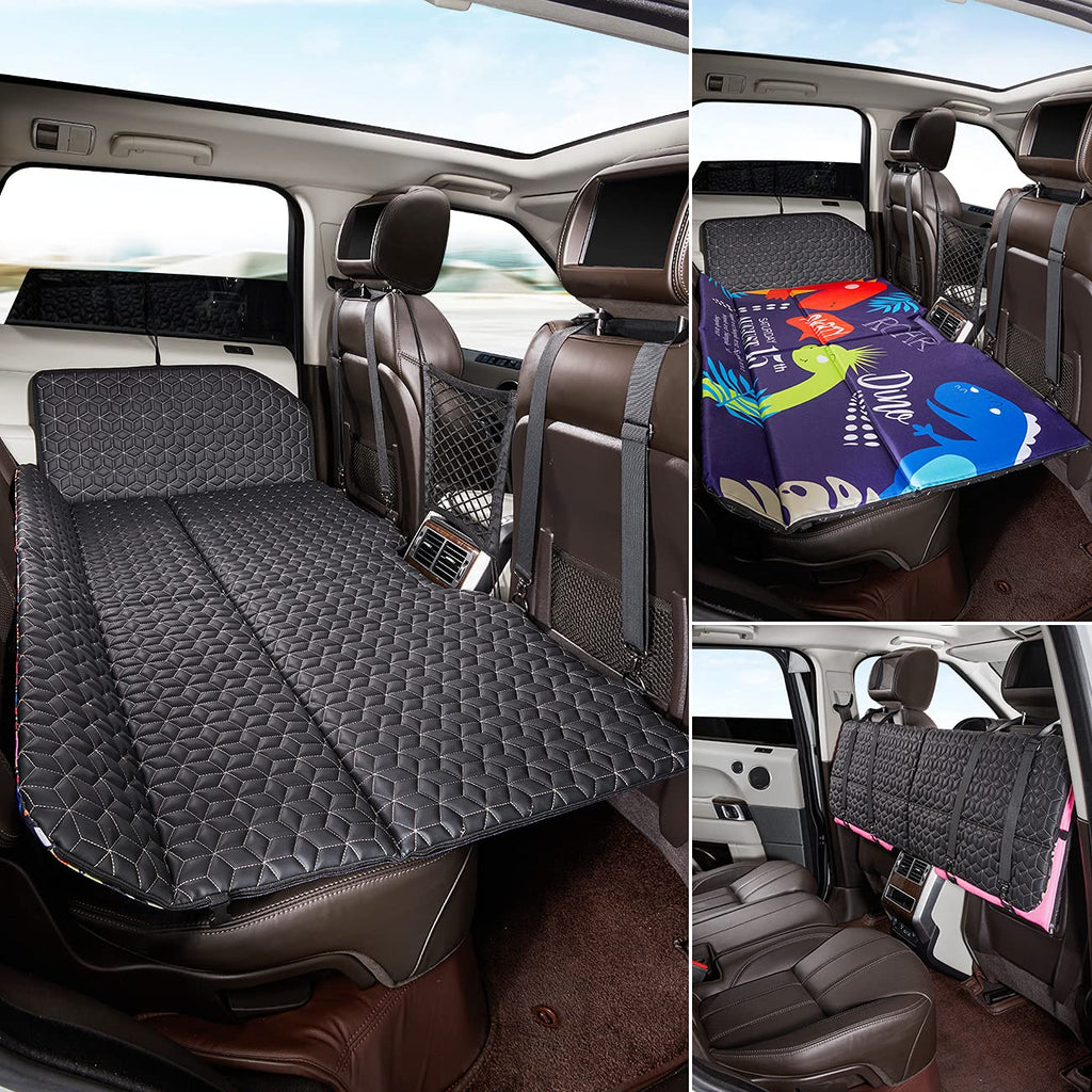 Abe Non-Inflatable Car Bed Mattress,Double-Sided Folding,Portable Back Seat, Travel Camping Mattress For Sleeping(Dinosaur World