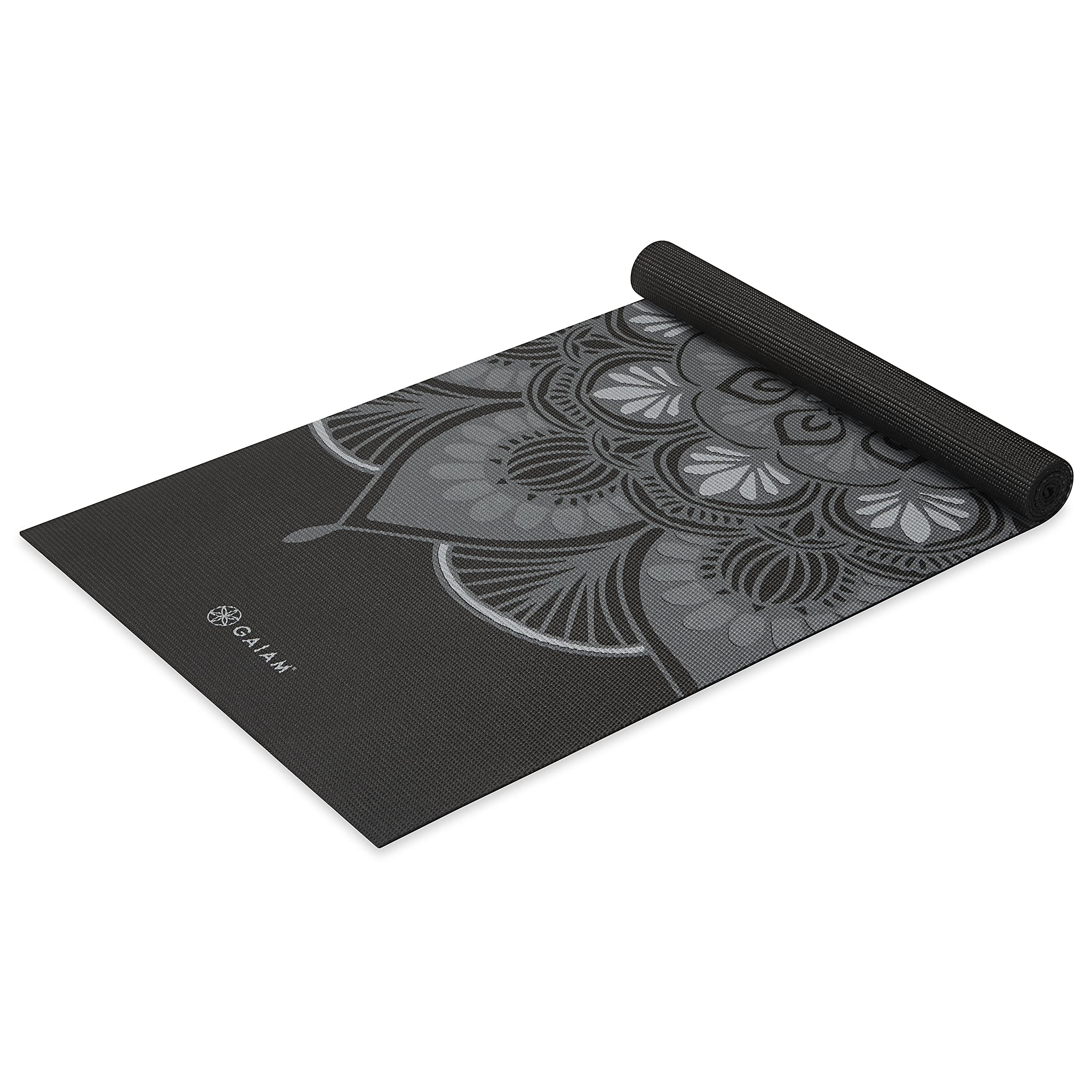 Gaiam Yoga Mat - Classic 4mm Print Thick Non Slip Exercise & Fitness Mat for All Types of Yoga, Pilates & Floor Workouts (68 x 2