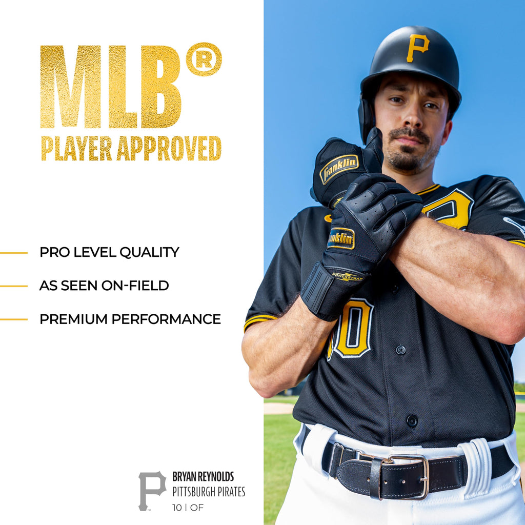 Franklin Sports Mlb Batting Gloves - Infinite Powerstrap Baseball + Softball Batting Gloves - Durable Full Wrap Cage Practice Gl