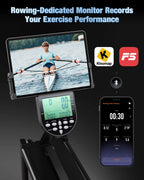 Yosuda Water Rowing Machines With Bluetooth-Water Rowers 350Lbs Weight Capacity For Home Use With Smooth Aluminum Dual Slide Rai