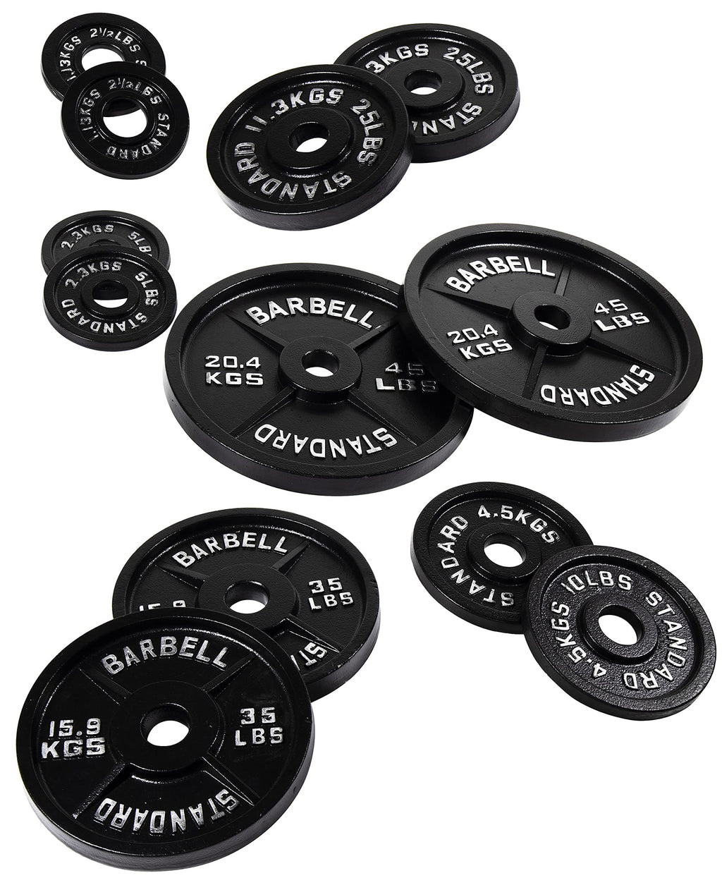 Fitvids Cast Iron Plate Weight Plate for Strength Training and Weightlifting, 2-Inch Center (Olympic), 25LB (Set of 2)