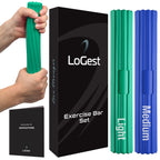 Logest 2 Pack Twist Hand Exerciser Bars - Flexible Bar Arm Strengthener - Tennis Elbow, Golfer'S Elbow, Tendonitis, Wrist, Forea