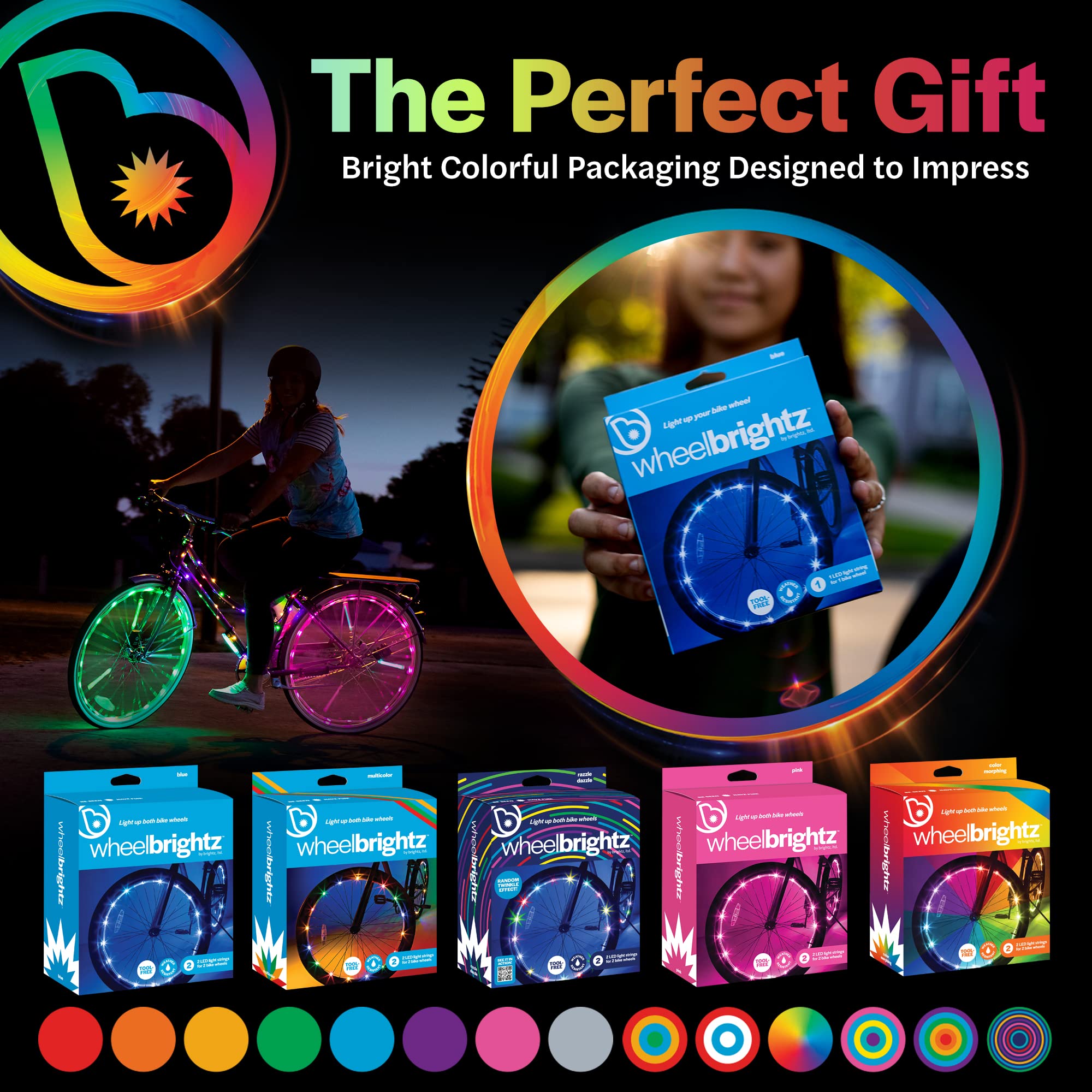 Bike Wheel Lights by Brightz WheelBrightz LED Burning Man Bike Lights Bicycle Accessories Spoke Decorations for The Playa - Be S