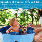 C Crystal Lemon Blue Foldable Pvc Swimming Pool - Versatile Dog Pool, Kiddie Pool, Kids Pool, Baby Pool, And Toddler Pool - 31.5