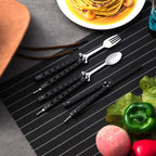 Eaasty 3 Pieces Butterfly Comb,Fork And Spoon Set,Tactical Stainless Steel Folding Butterfly Spoon For Camping Hunting Travel Ou