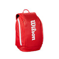 WILSON 2025 Super Tour Red Tennis Backpack - Red/White, Holds up to 2 Rackets