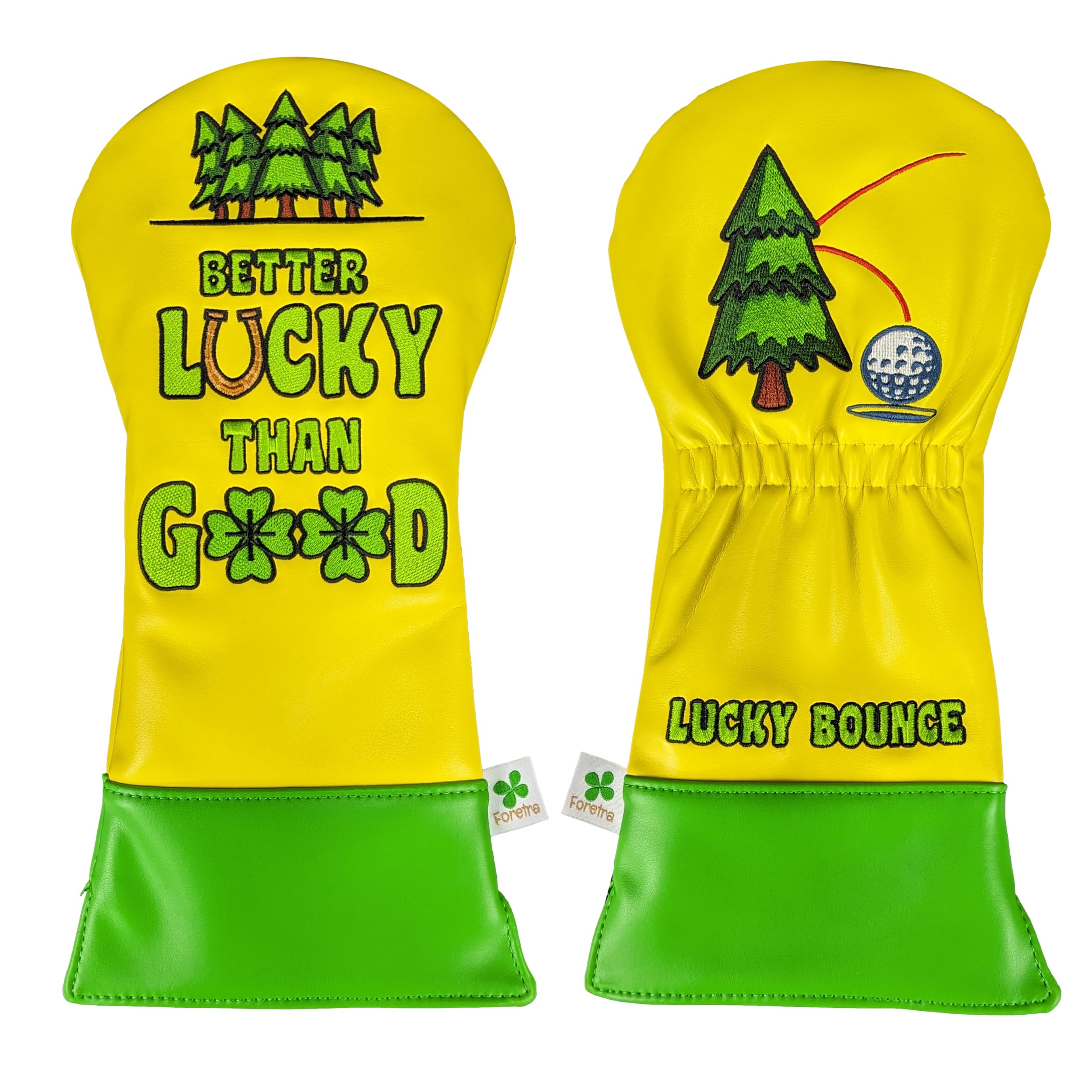 Foretra - Limited Edition Better Lucky Than Good - Driver Head Cover - Tour Quality Golf Club Cover - Style And Customize Your G