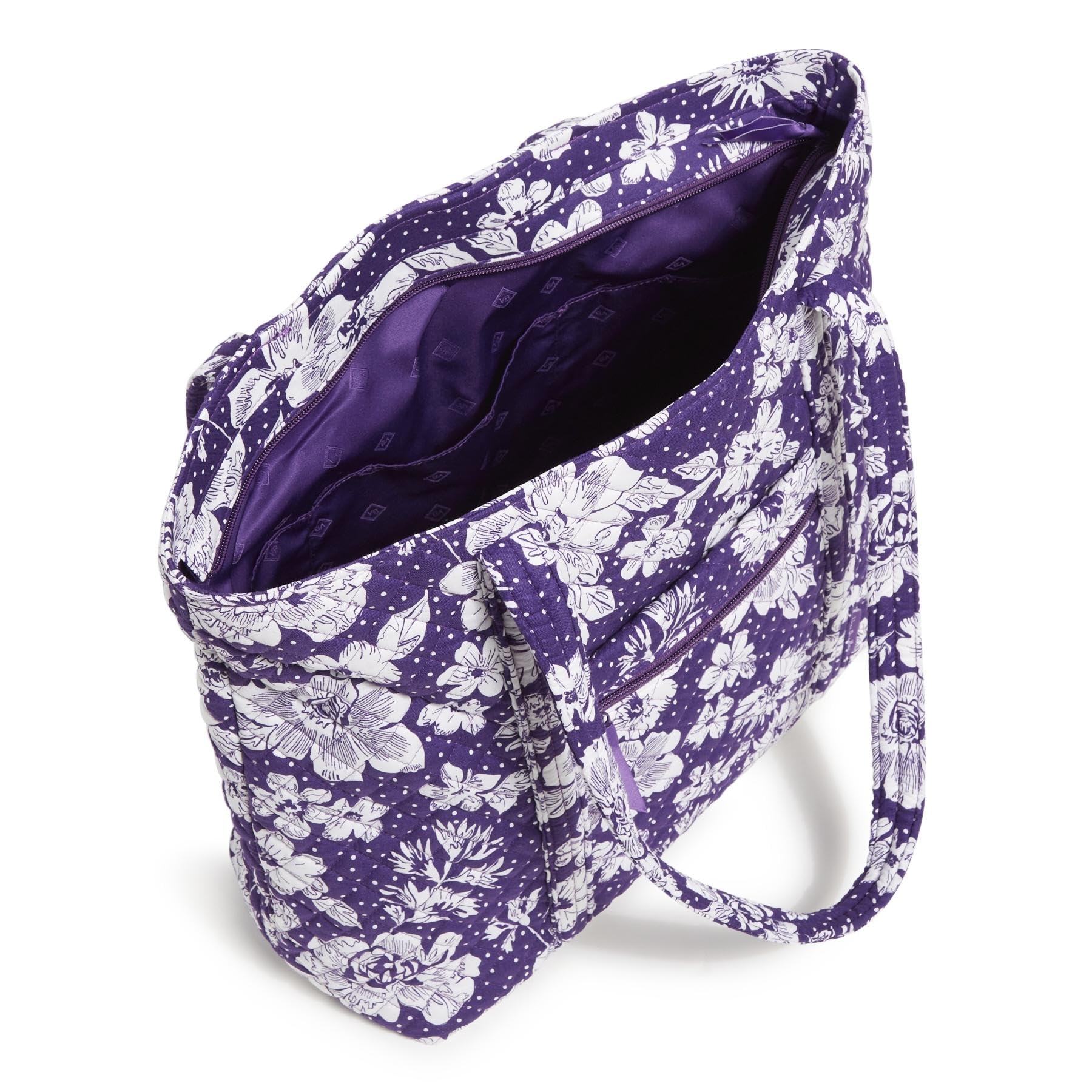 Cotton Collegiate Vera Tote Bag (Multiple Teams Available), Purple/White Rain Garden