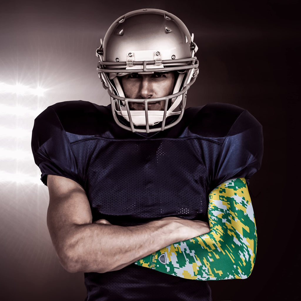 Stromguard Compression Sports Arm Sleeve Digital Camo Baseball Football Basketball - (One Arm Sleeve) (Youth Medium, #15 - Green