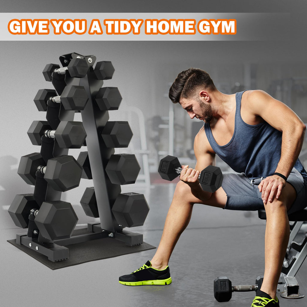 Fitvids Dumbbell Rack A-Frame Weight Rack For Home Gym 5 Tier