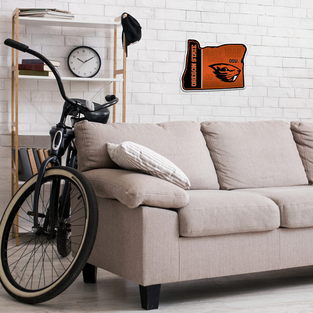 Rico Industries Ncaa Oregon State Beavers State Shape Shape Cut Pennant - Home And Living Room D  Cor - Soft Felt Ez To Hang