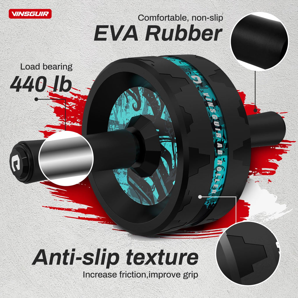 VINSGUIR Ab Roller Wheel, Abs & Core Workout Equipment for Home Gym with Knee Pad Accessories, Abdominal Wheel for Full-body Str