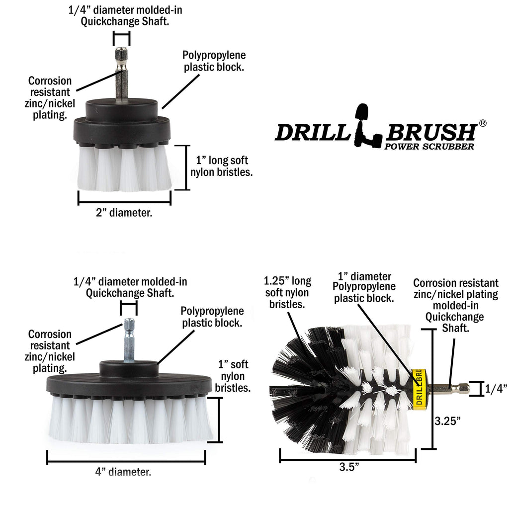 Drill Brush Power Scrubber By Useful Products Drillbrush 3 Piece Drill Brush Cleaning Tool Attachment Kit For Cleaning Furniture