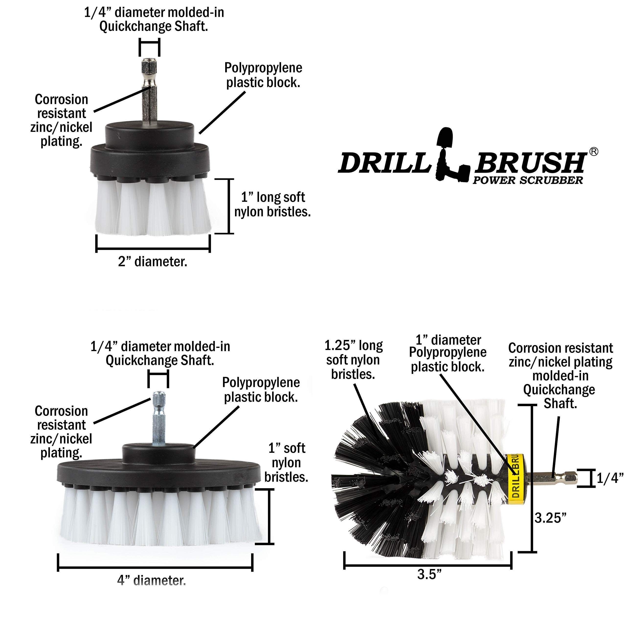 Drill Brush Power Scrubber By Useful Products Drillbrush 3 Piece Drill Brush Cleaning Tool Attachment Kit For Cleaning Furniture