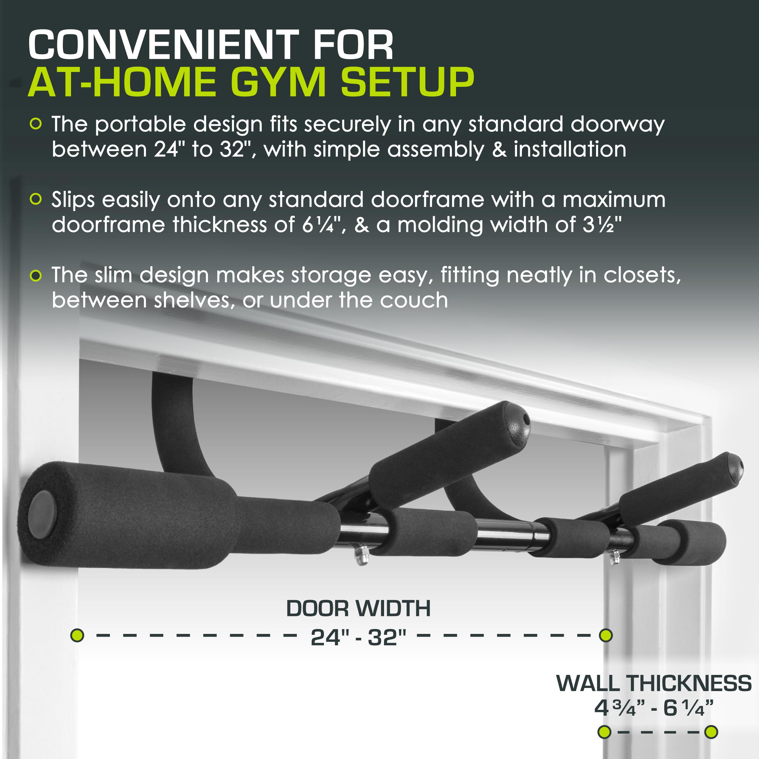 Prosourcefit Multi-Grip Lite Pull Upchin Up Bar, Heavy Duty Doorway Upper Body Workout Bar For Home Gyms 24A-32A
