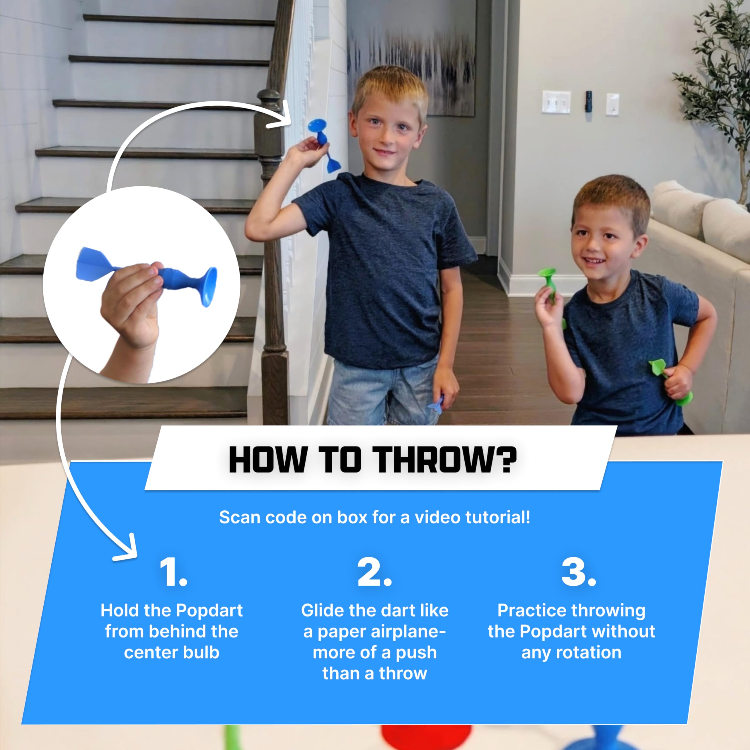 Popdarts Game Rookie Pack - Beginner-Friendly Suction Cup Dart Game for Kids, Families, and New Players | Indoor & Outdoor Targe