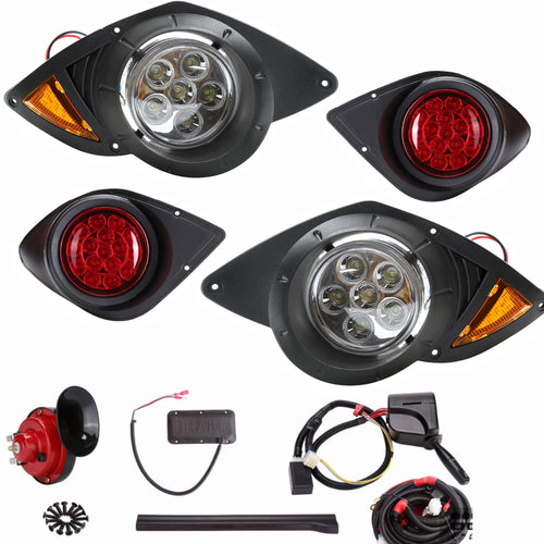 10L0L Golf Cart Headlights Tail Light Kits (12V) Fit Yamaha G29 Ydr Drive 2007Up With Turn Signals Switch Horn Brake Lights Harn