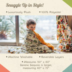 Camp Casual Throw Blanket For Camping - Plush Reversible Camping Blanket For Indoor & Outdoor Settings - Machine Washable Soft B