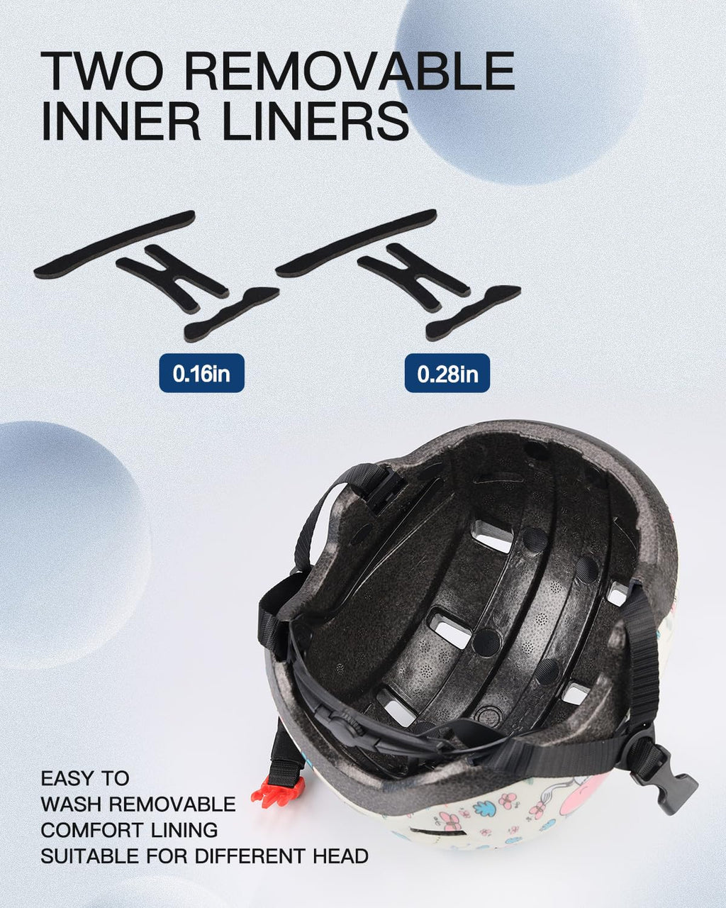 Toddler Bike Helmet 1-3 Years Old- with 12 Vents & Dual Liner (0.16+0.28) - Adjustable Dial Fit (45-51cm) (XS,Cow)