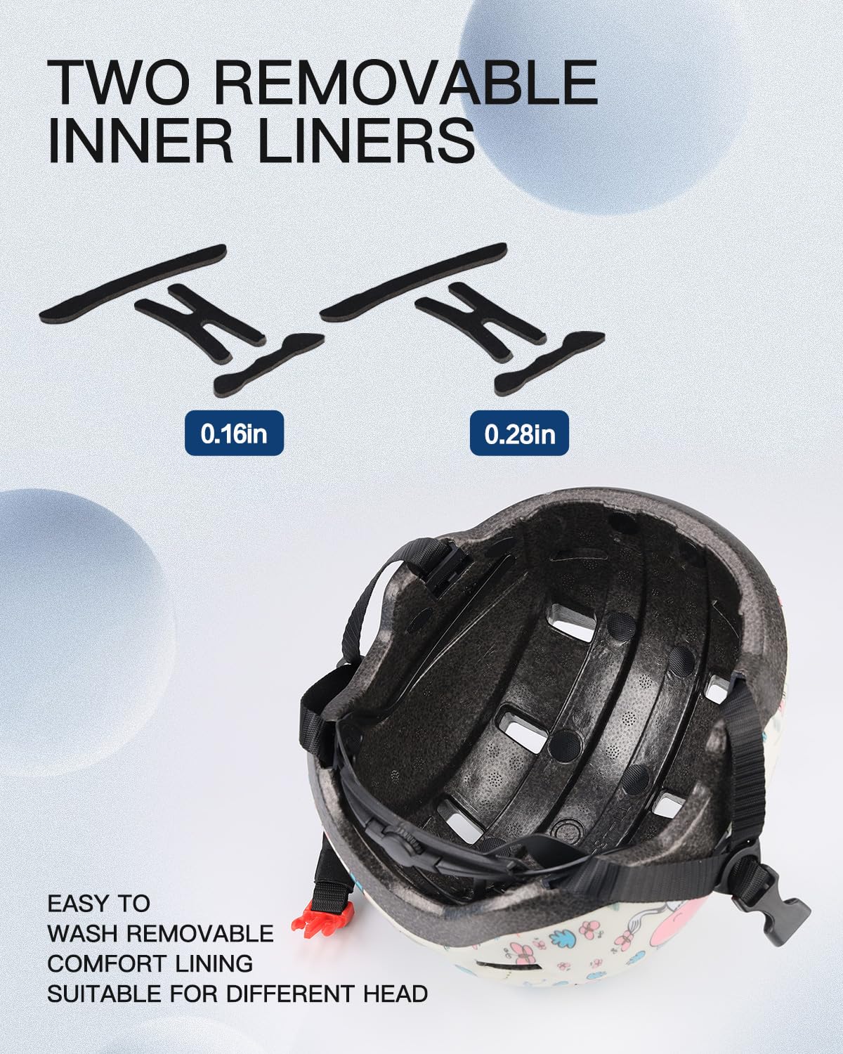 Toddler Bike Helmet 1-3 Years Old- with 12 Vents & Dual Liner (0.16+0.28) - Adjustable Dial Fit (45-51cm) (XS,Cow)