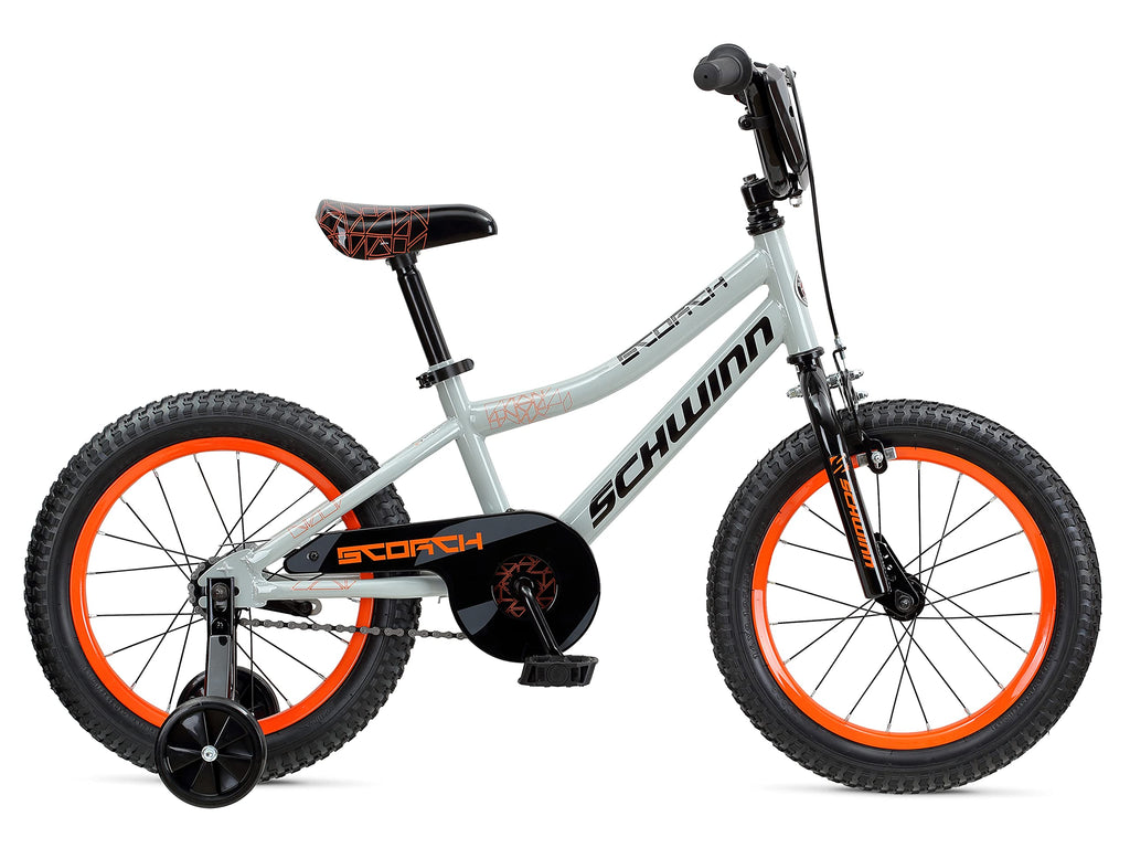 Schwinn Scorch Bike, 16 Inch Bike for Kids Ages 3-13, with Training Wheels or Adjustable Seat, Rear Coaster Brake & Front or Fro