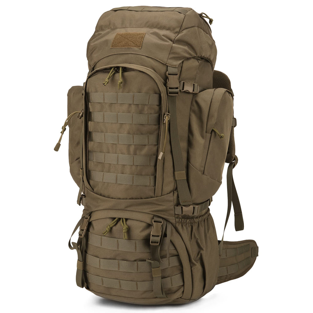Mardingtop 60L Molle Hiking Internal Frame Backpacks With Rain Cover For Camping,Backpacking,Travelling(Khaki)