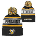 Nhl Kids Youth Official Primary Logo Sport Knit Cold Weather Cuffed Pom Beanie Hat (Us, Alpha, One Size, Pittsburgh Penguins)