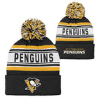 Nhl Kids Youth Official Primary Logo Sport Knit Cold Weather Cuffed Pom Beanie Hat (Us, Alpha, One Size, Pittsburgh Penguins)