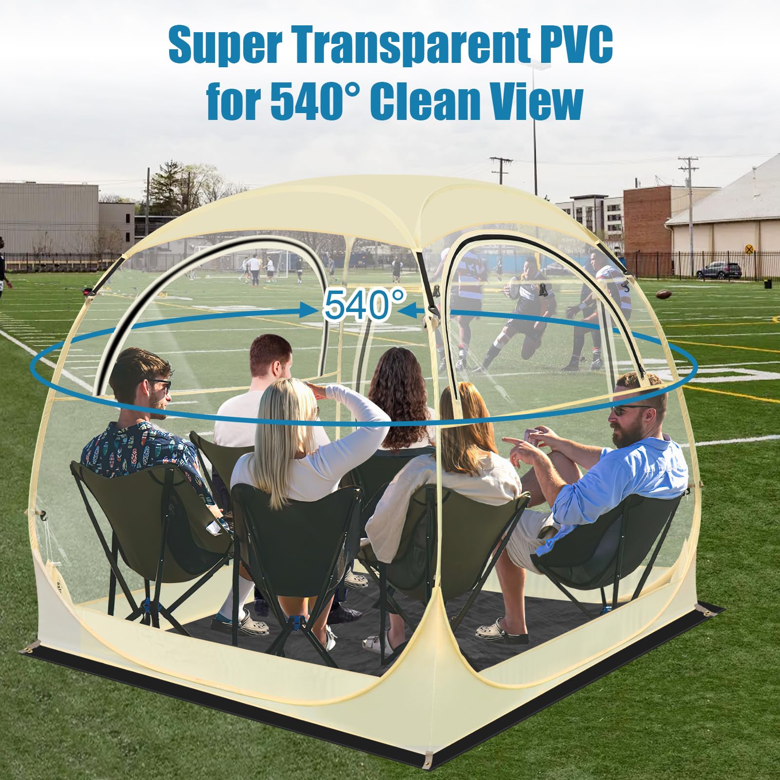 Eapele Sports Tent - Instant Pop-Up Shelter, Fits 6 Person Compact Or 4 Person Comfortably, Rain Protection For Sports, Camping,