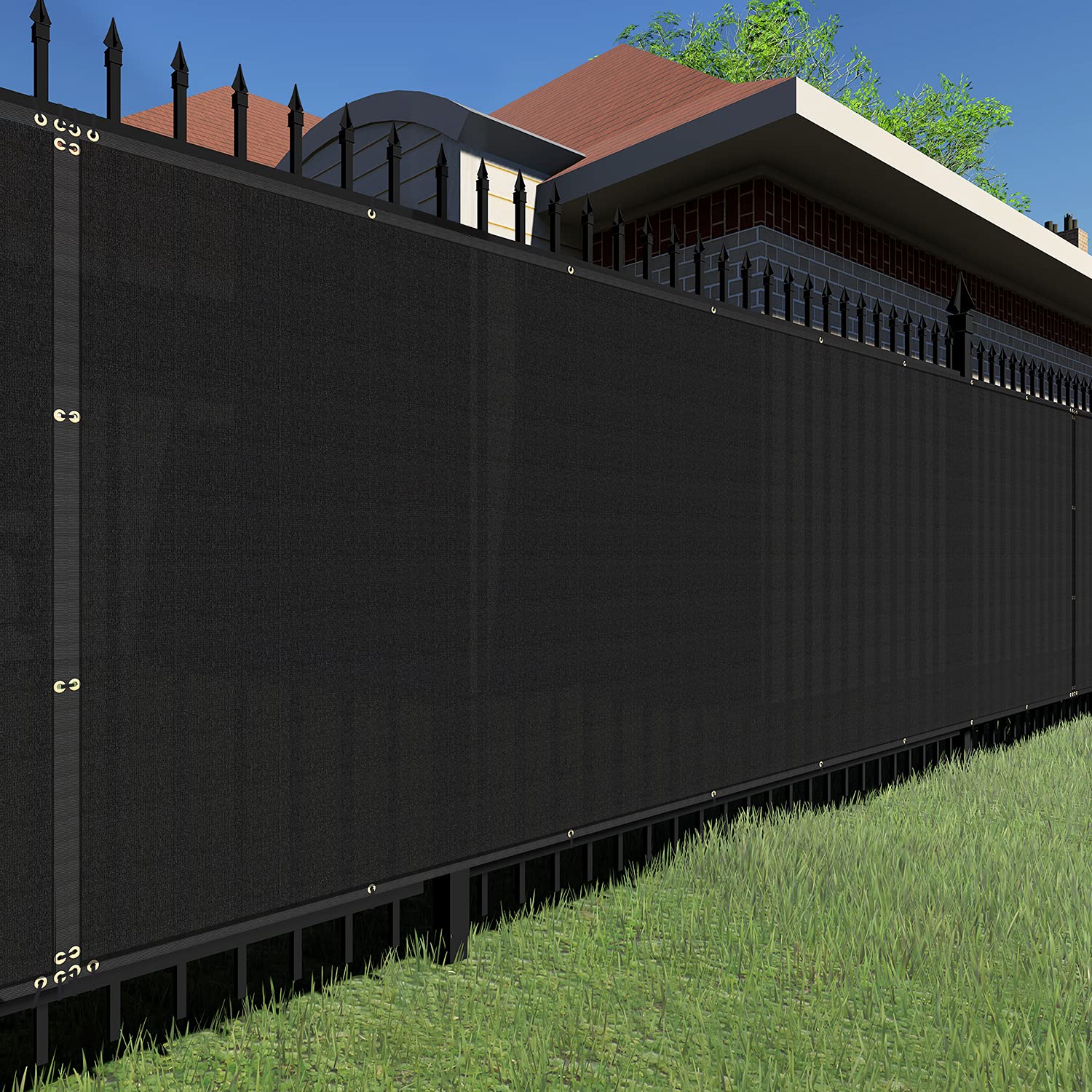 Tang Sunshades Depot Privacy Fence Screen Black 5 X 148 Heavy Duty Commercial Windscreen Residential Fence Netting Fence Cover 1