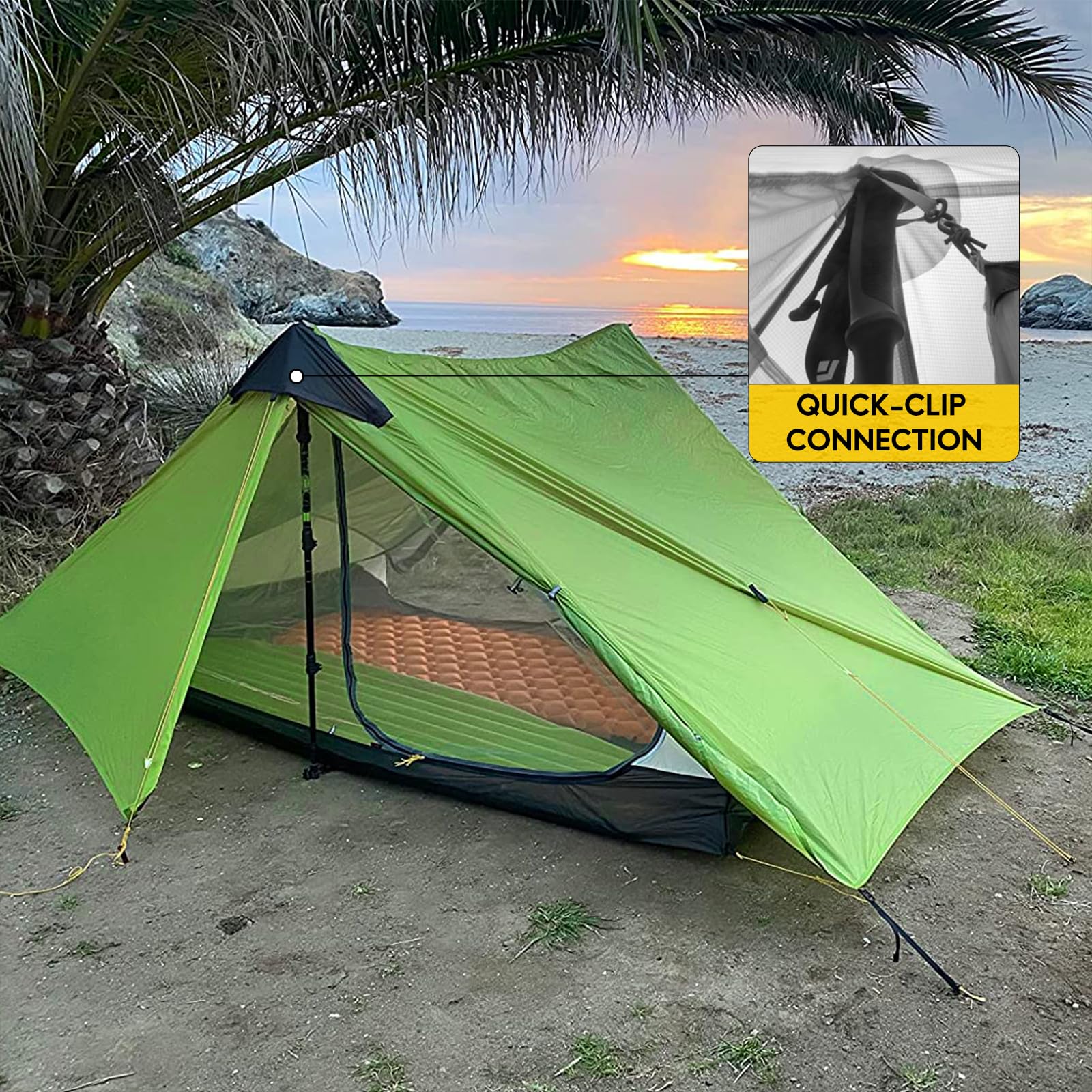 Lanshan Ultralight Tent 3-Season Waterproof Backpacking Tent For 2 Person Camping, Climbing, Hiking, Travelling, Mountaineering,