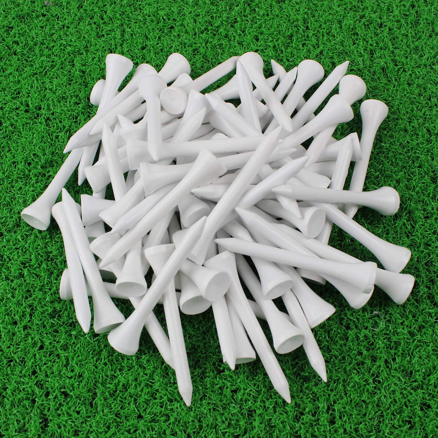 Crestgolf Wood Golf Tees 2-1/8 Inch Pack Of 100 (White)