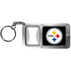 NFL Siskiyou Sports Fan Shop Pittsburgh Steelers Flashlight Key Chain with Bottle Opener One Size Black