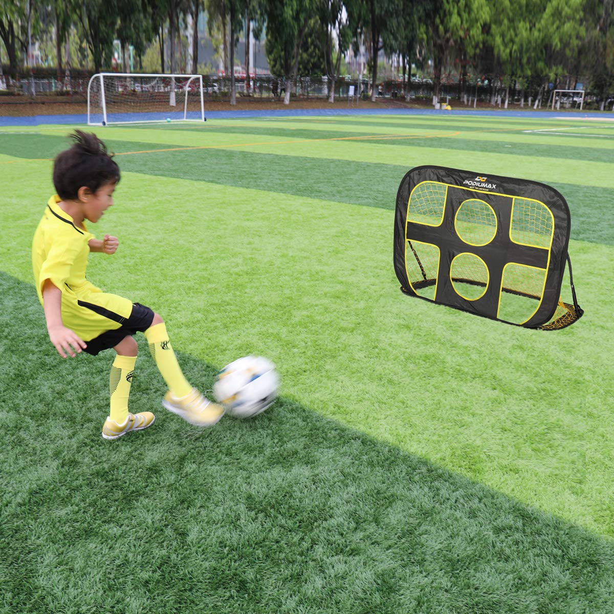 Podiumax 2 In 1 Pop Up Kids Soccer Goal - Indoor/Outdoor Soccer Target Net For Improving Passing And Shooting Accuracy | Portabl