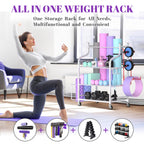 Mythinglogic Yoga Mat Storage Racks,Home Gym Storage Rack For Dumbbells Kettlebells Foam Roller, Yoga Strap And Resistance Bands