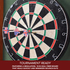 Hathaway Outlaw Free Dartboard And Cabinet Set, Cherry Finish