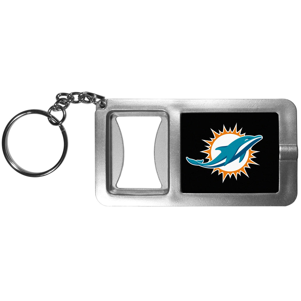 NFL Siskiyou Sports Fan Shop Miami Dolphins Flashlight Key Chain with Bottle Opener One Size Black