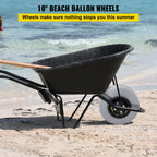 Vevor Beach Balloon Wheels, 9'' Replacement Sand Tires, Pvc Cart Tires For Kayak Dolly, Canoe Cart And Buggy W/Free Air Pump, 2-