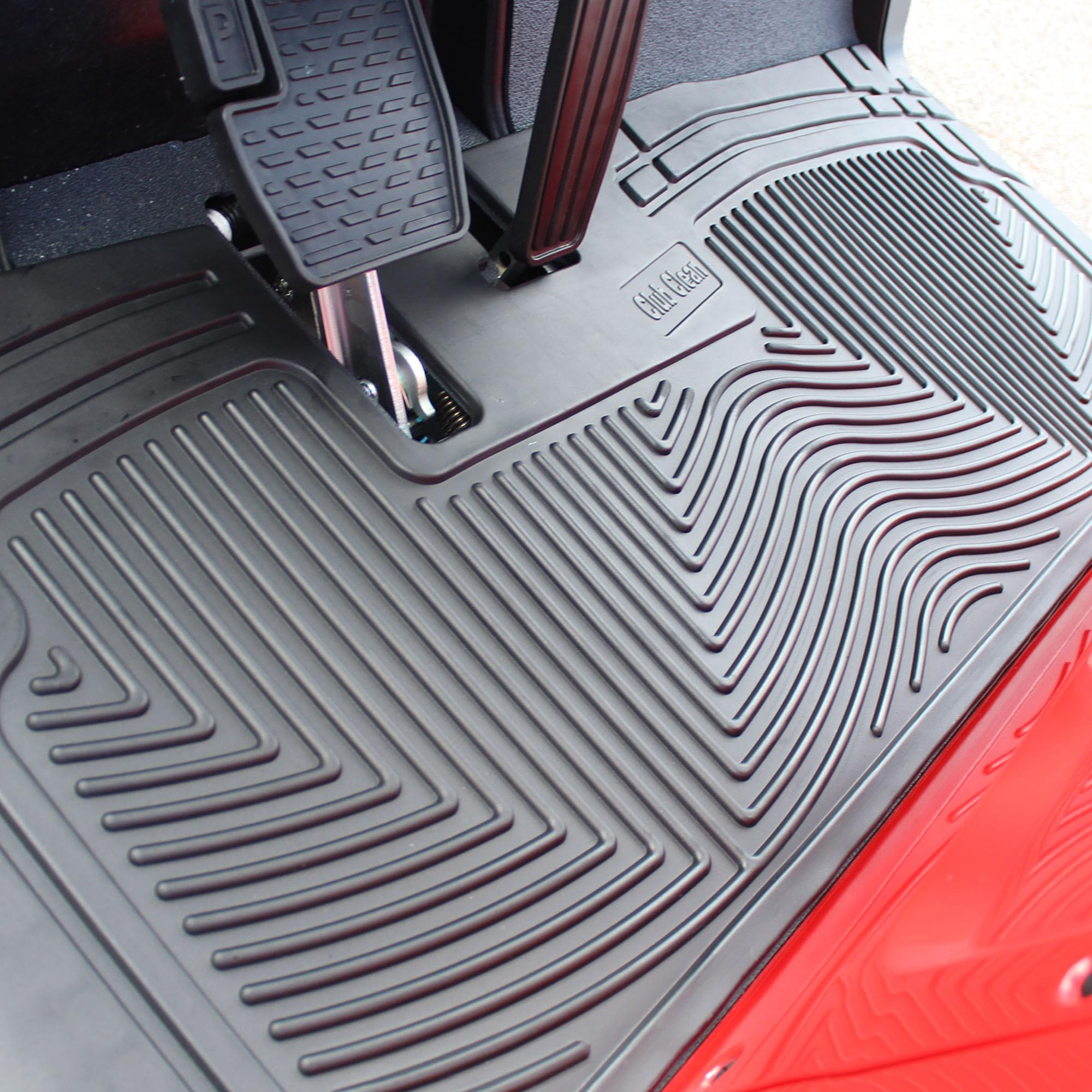 Club Clean Golf Cart Floor Mat - Fits Yamaha Drive, Drive2, G22, G14, Adventurer Models - 8mm Thick Custom-Fit Rubber - UV-Prote