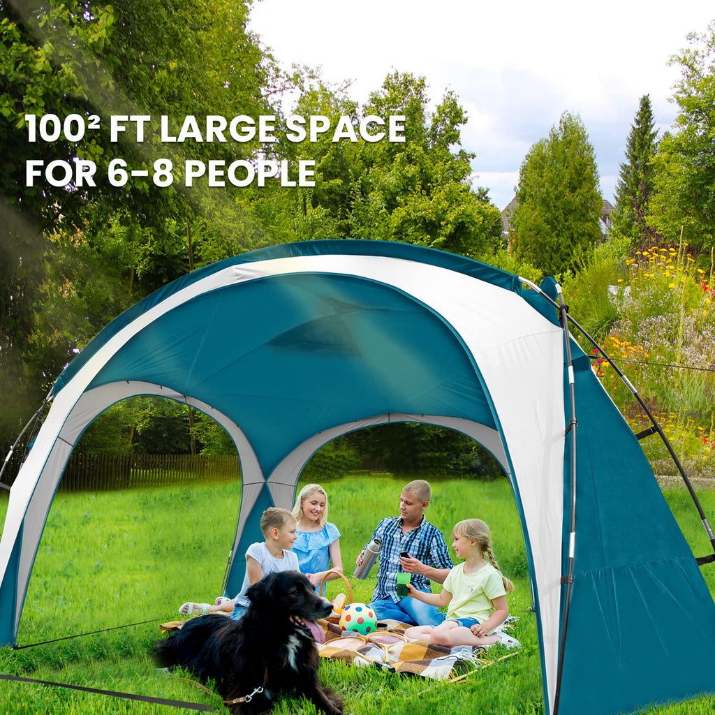 Unicamper Beach Tent 12 X 12Ft Large Upf50+ Pop Up Canopy With 2-Pcs Side Wall, Sun Shelter Rainproof, Waterproof For Camping Tr